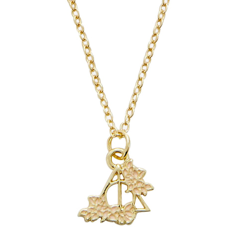 Harry Potter Floral Deathly Hallows 18 inch Necklace