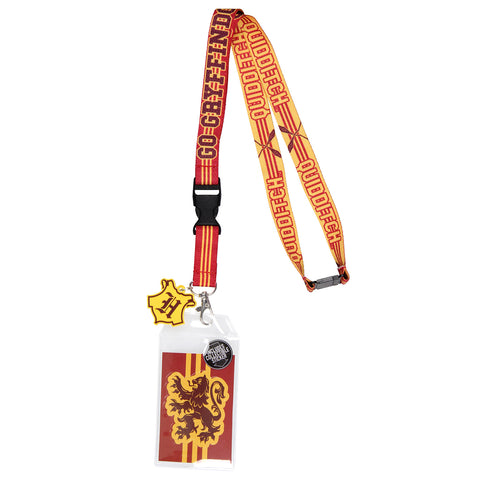 Harry Potter Gryffindor Quidditch Team Lanyard ID Holder with Charm and Sticker