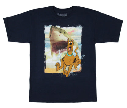 Scooby-Doo Boys' Shark Chasing Scooby Print Design T-Shirt Kids
