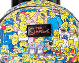 The Simpsons All Over Character Print Women's Mini Backpack With Pom Zipper Pull