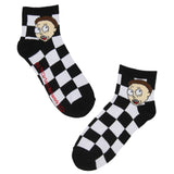 Rick and Morty Men's Face Expressions Print Checkered Quarter Crew Socks 2 Count