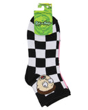 Rick and Morty Men's Face Expressions Print Checkered Quarter Crew Socks 2 Count