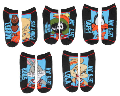 Space Jam A New Legacy Adult 5 Pack Mix And Match Unisex No Show Ankle Socks