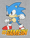 Sonic The Hedgehog Boys' #GameOn Character T-Shirt (XL, Light Grey Heather)