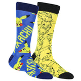 Pokemon Crew Socks Pikachu Expressions and Battle Stance 2 Pairs Socks