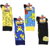 Pokemon Crew Socks Men's Pikachu & Kanto Starters 4 Pairs for Shoe Size 8-12