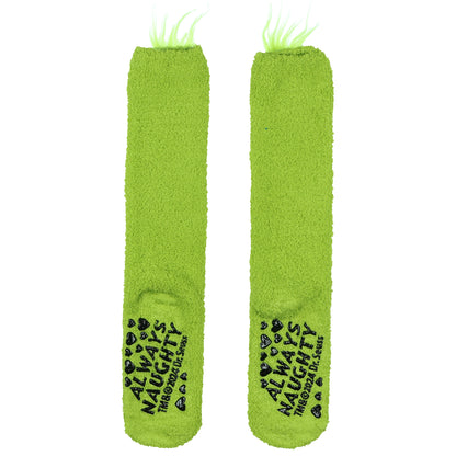 Dr. Seuss Women's The Grinch Always Naughty Knee-High Slipper Socks 1 Pair OSFM