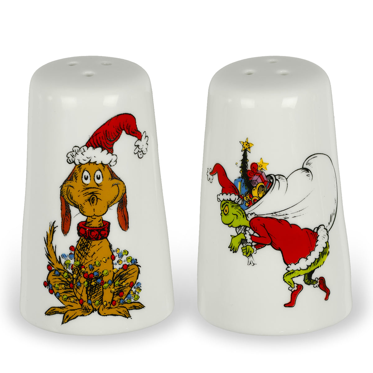 Dr. Seuss The Grinch & Max Ceramic Salt and Pepper Shakers Set