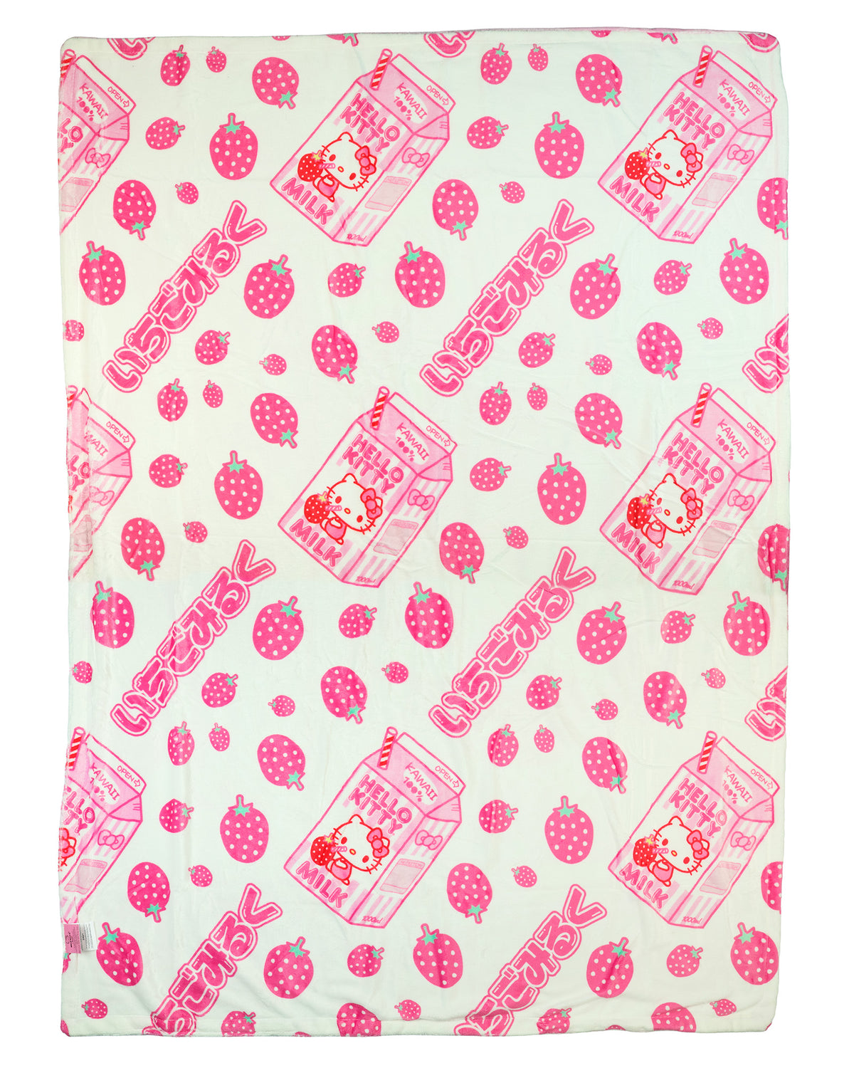 Sanrio Hello Kitty Blanket Strawberry Milk Double Sided Throw 45" x 60"