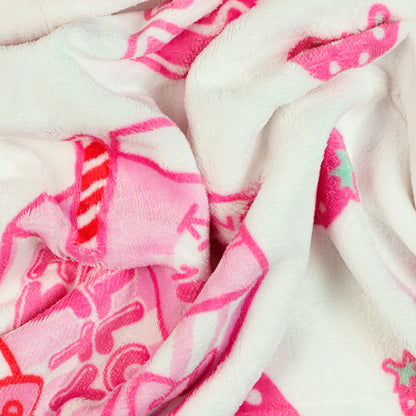 Sanrio Hello Kitty Blanket Strawberry Milk Double Sided Throw 45" x 60"