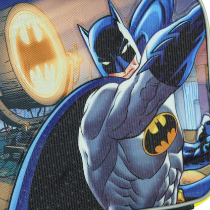 DC Comics Batman Lunch Box Bat Signal Kids Insulated Full Zip Tote Bag 10"