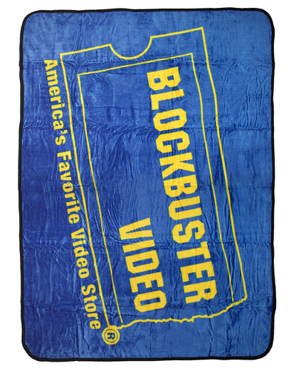 Blockbuster Video Movie VHS Case Fleece Fuzzy Plush Soft Throw Blanket