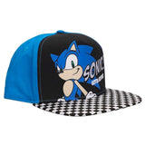 Sonic The Hedgehog Youth Checkered Flat Bill Adjustable Snapback Hat Cap