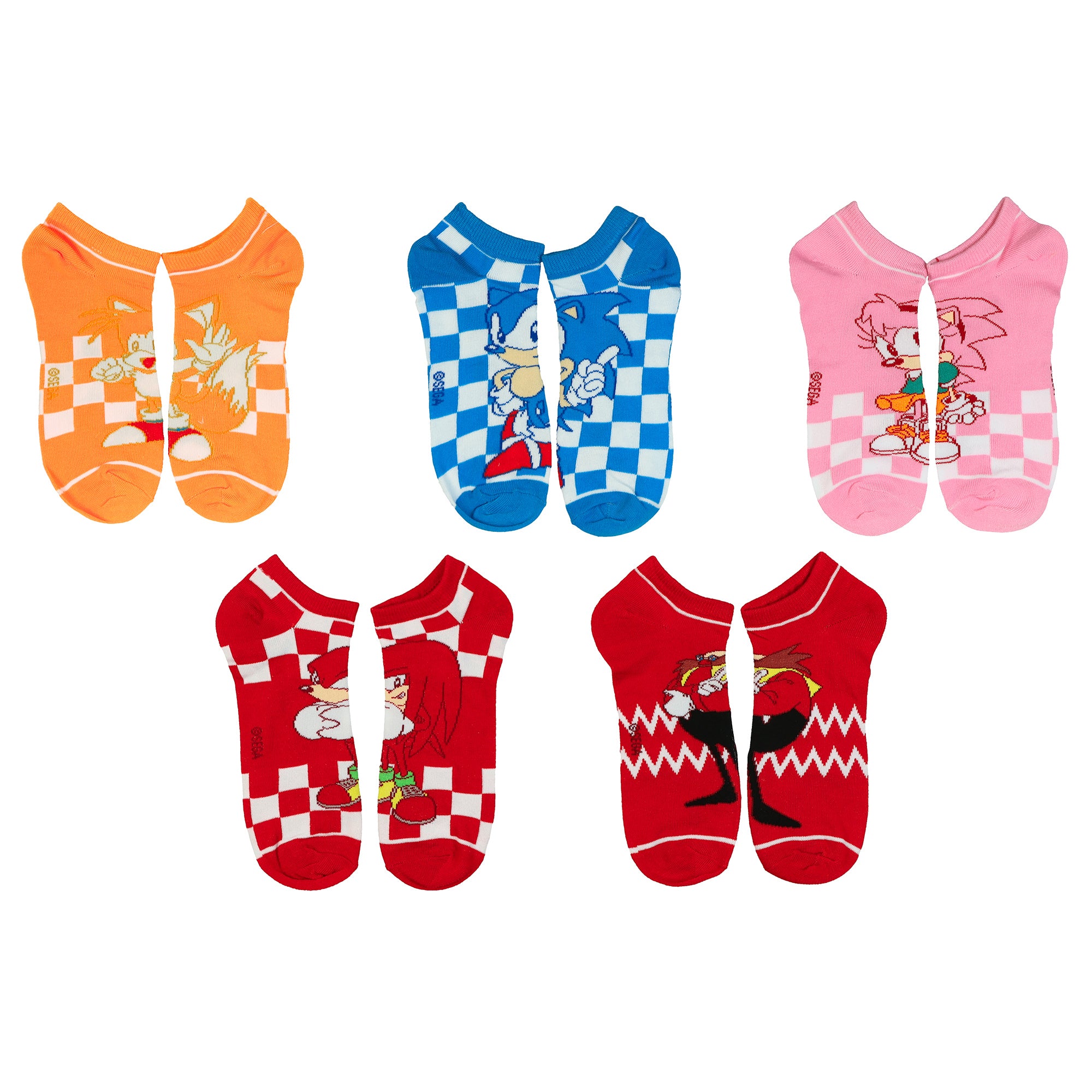 Sonic The Hedgehog Ankle Socks Characters Women's 5-Pair Mix and Match OSFM