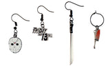 Friday The 13th Costume Jewelry Stud Dangle Closed Back Earrings Set 4 Pack