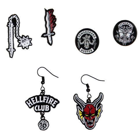 Stranger Things Hellfire Club Costume Jewelry Dangle And Stud Earring Set 3 Pack
