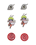 Naruto Shippuden Anime Manga Costume Jewelry Stud And Dangle Earrings Set 4 Pack