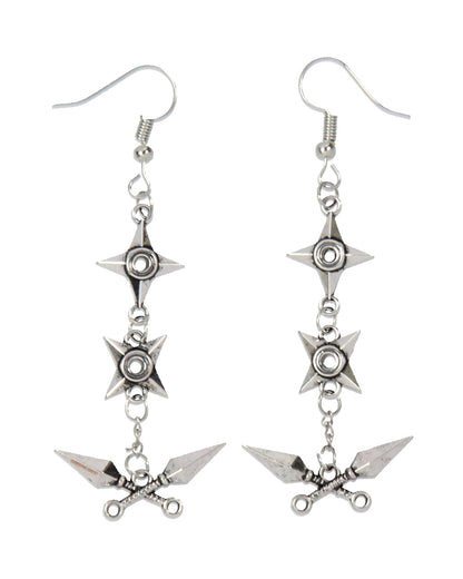 Naruto Shippuden Anime Manga Costume Jewelry Stud And Dangle Earrings Set 4 Pack - Seven Times Six