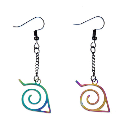 Naruto Shippuden Anime Costume Jewelry Hidden Leaf Village Dangle Earrings Set - Seven Times Six