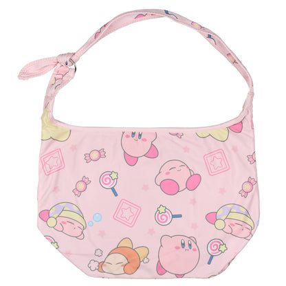 Kirby Pink Puffball Character And Snack Shoulder Crossbody Hobo Bag - Seven Times Six