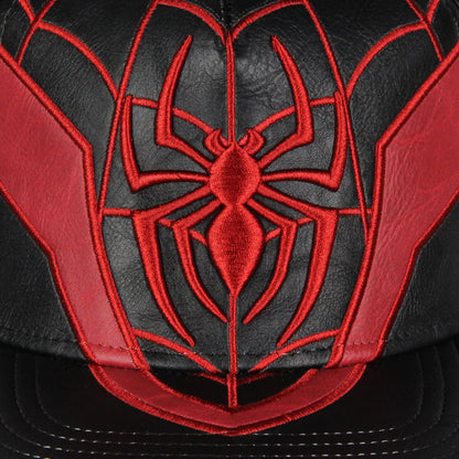 Marvel Comics Spider-Man Miles Morales Suit Embroidered Faux Leather Snapback Hat