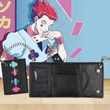Hunter x Hunter Merch Anime Hisoka Morrow Tri-Fold Snap Closure Chain Wallet