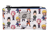 Naruto Shippuden Chibi Figures Snap Closure Faux Leather Wallet For Women
