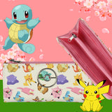 Pokemon Allover Character Zip Around Closure Faux Leather Wallet For Women