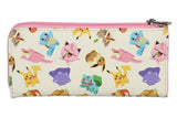 Pokemon Allover Character Zip Around Closure Faux Leather Wallet For Women