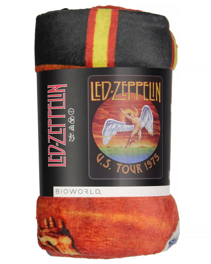 Led Zeppelin Icarus Angel U.S Tour 1975 Music Band Plush Fuzzy Soft Throw Blanket