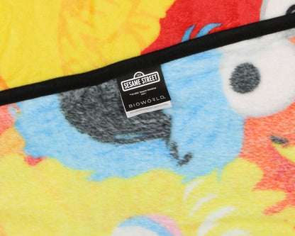 Sesame Street Character Collage Cute Plush Fuzzy Soft Throw Blanket