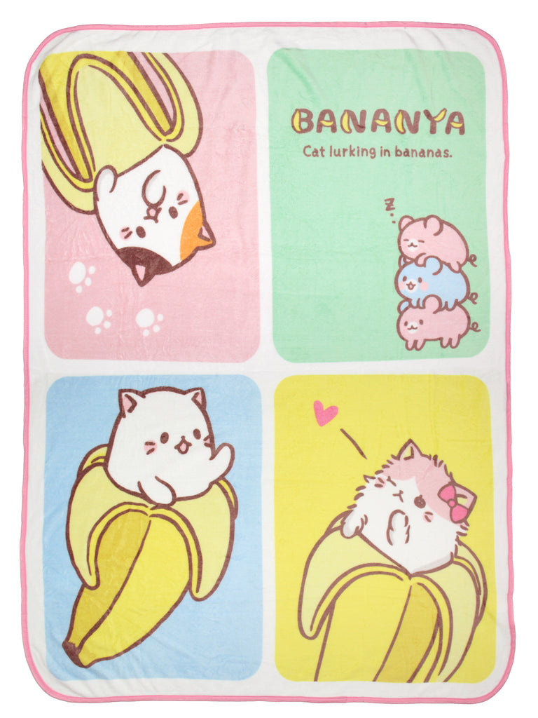 Bananya Blanket Bananya And The Curious Bunch Soft Plush Throw Blanket Seven Times Six