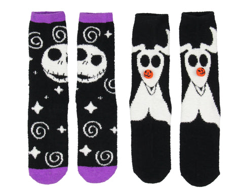 The Nightmare Before Christmas Adult Plush Slipper Socks w/ No-Slip Sole 2 Pack