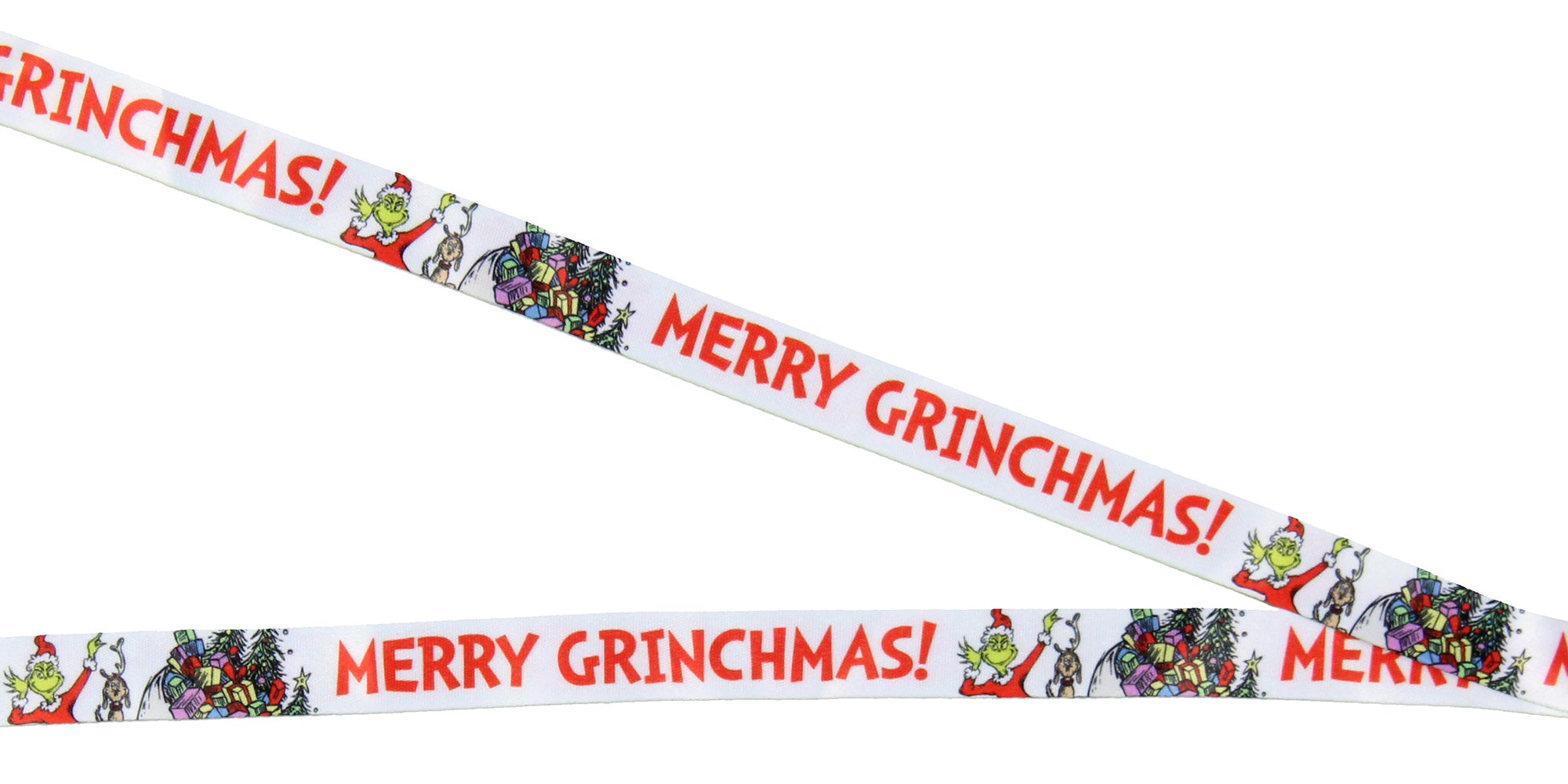 Dr. Seuss GRINCH Merry Grinchmas Holder Lanyard w/ 2" Logo Rubber Pendant