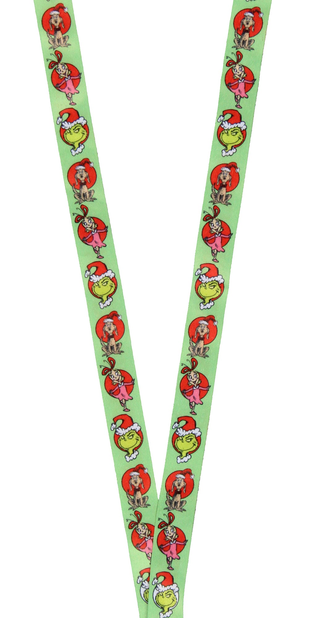 Dr. Seuss GRINCH Merry Grinchmas Holder Lanyard w/ 2" Logo Rubber Pendant