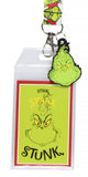 Dr. Seuss The Grinch Sink Stank Stunk Holder Lanyard w/ 2" Logo Rubber Pendant