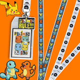 Pokemon Rocks Breakaway ID Badge Holder Lanyard w/ 2" Metal Pendant