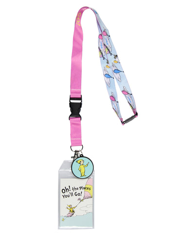 Dr. Seuss Oh The Places You'll Go ID Badge Holder Lanyard w/ 2" Rubber Pendant