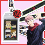 Jujutsu Kaisen Chibi Panel ID Badge Holder Lanyard w/ Rubber Charm Pendant