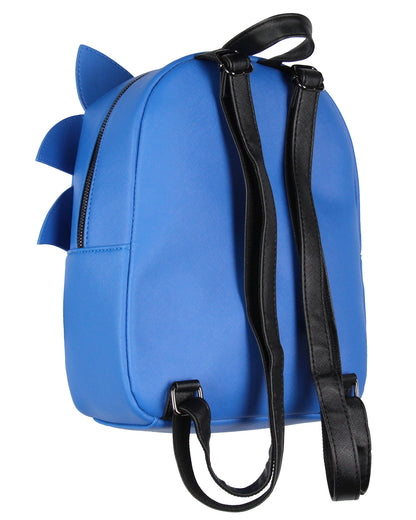 Sonic The Hedgehog Character with 3-D Ears and Quills Mini Faux Leather Backpack 13"