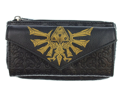 Nintendo The Legend of Zelda Triforce Crest Top Zip Front Flap Woman's Wallet