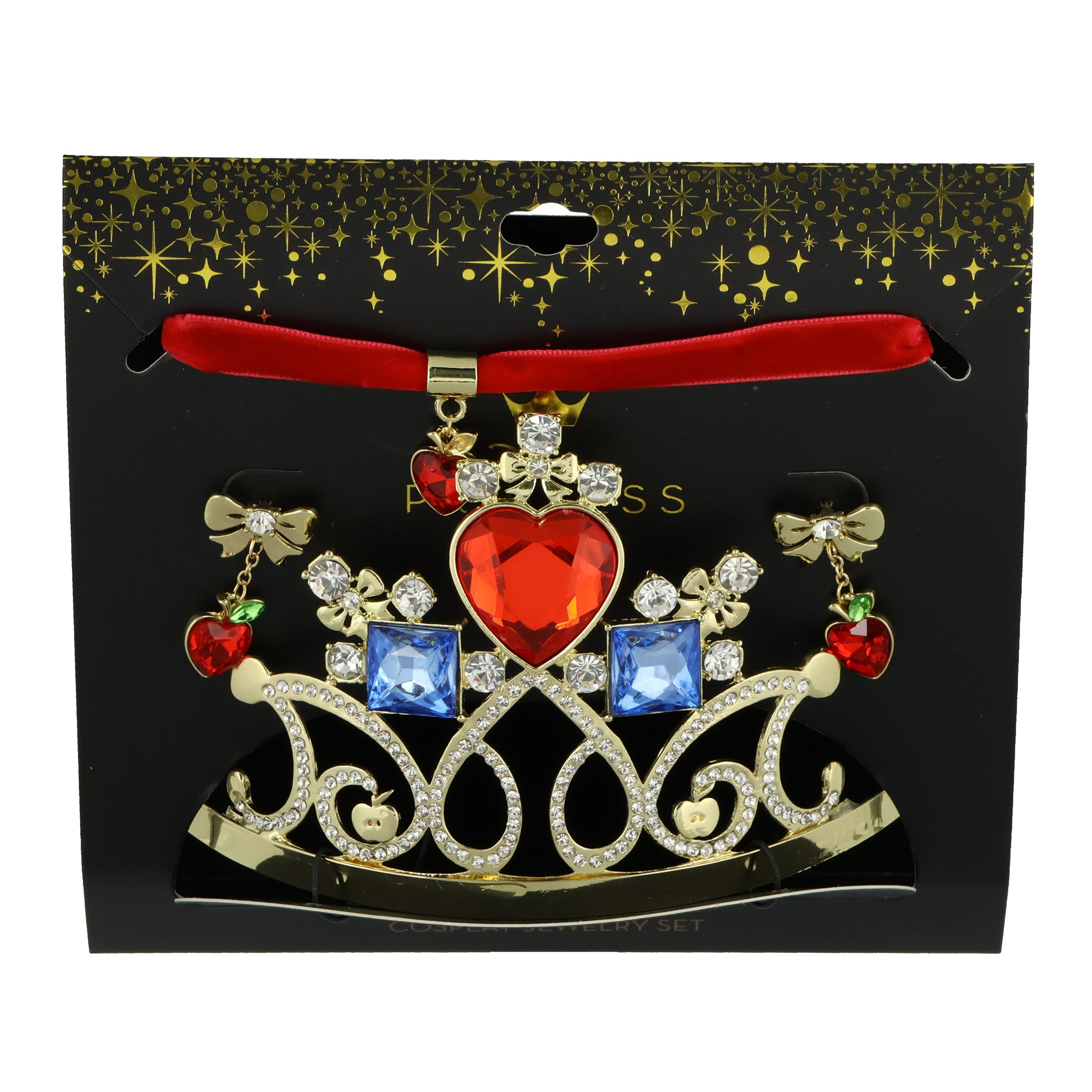 Disney Snow White Womens Costume Accessories 3 Piece Crown Earrings Necklace