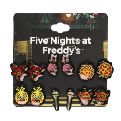 Five Nights at Freddy's Earrings 6-Pair FNAF Character Design Stud Jewelry Set