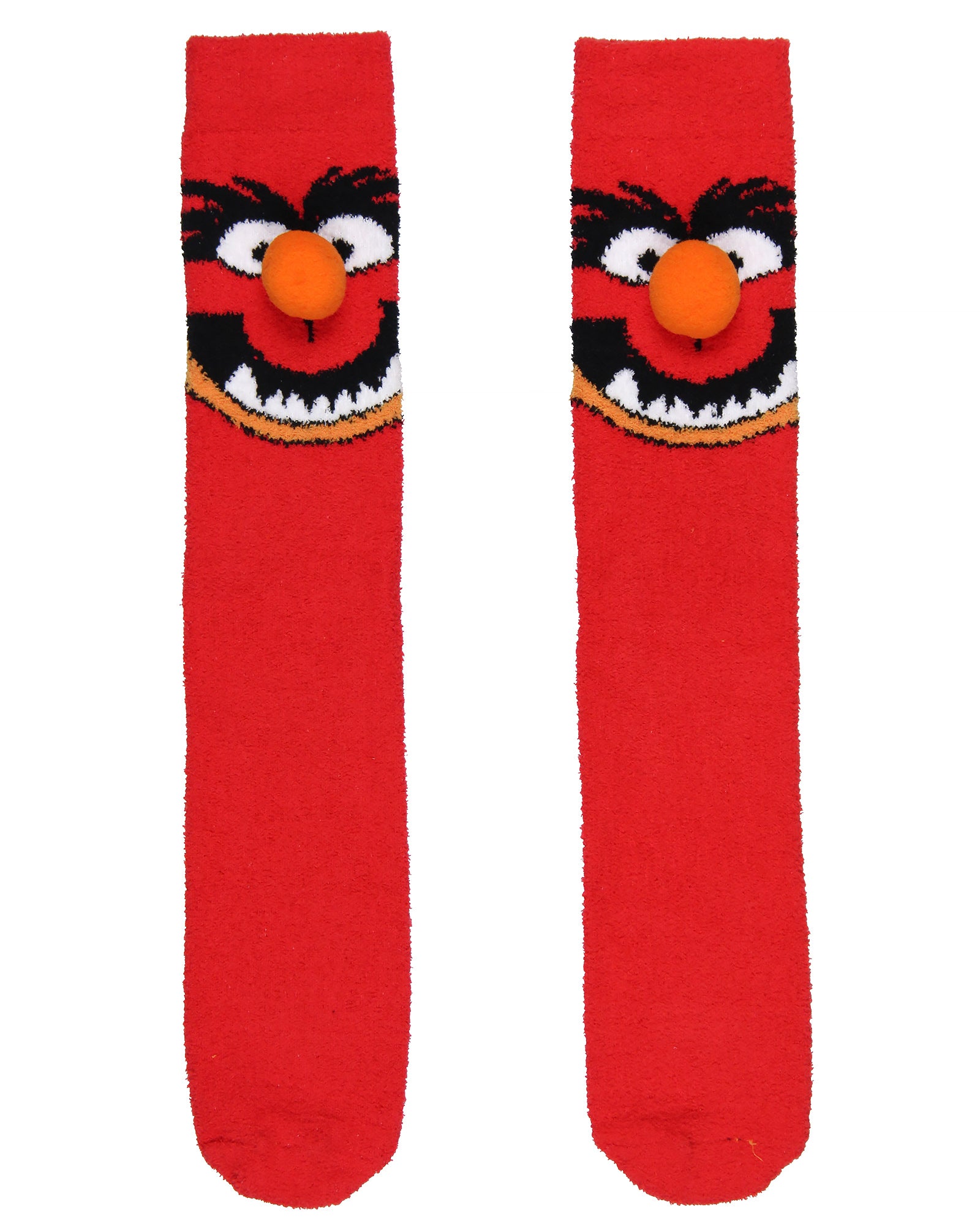 Disney The Muppets Socks Animal 3D Nose Adult Chenille Fuzzy Plush Crew Socks