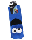 Sesame Street Socks 3D Eyes Cookie Monster Adult Chenille Fuzzy Plush Crew Socks
