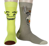 Shrek Socks Donkey And Shrek 3D Ears Character Face Design Adult Crew Socks