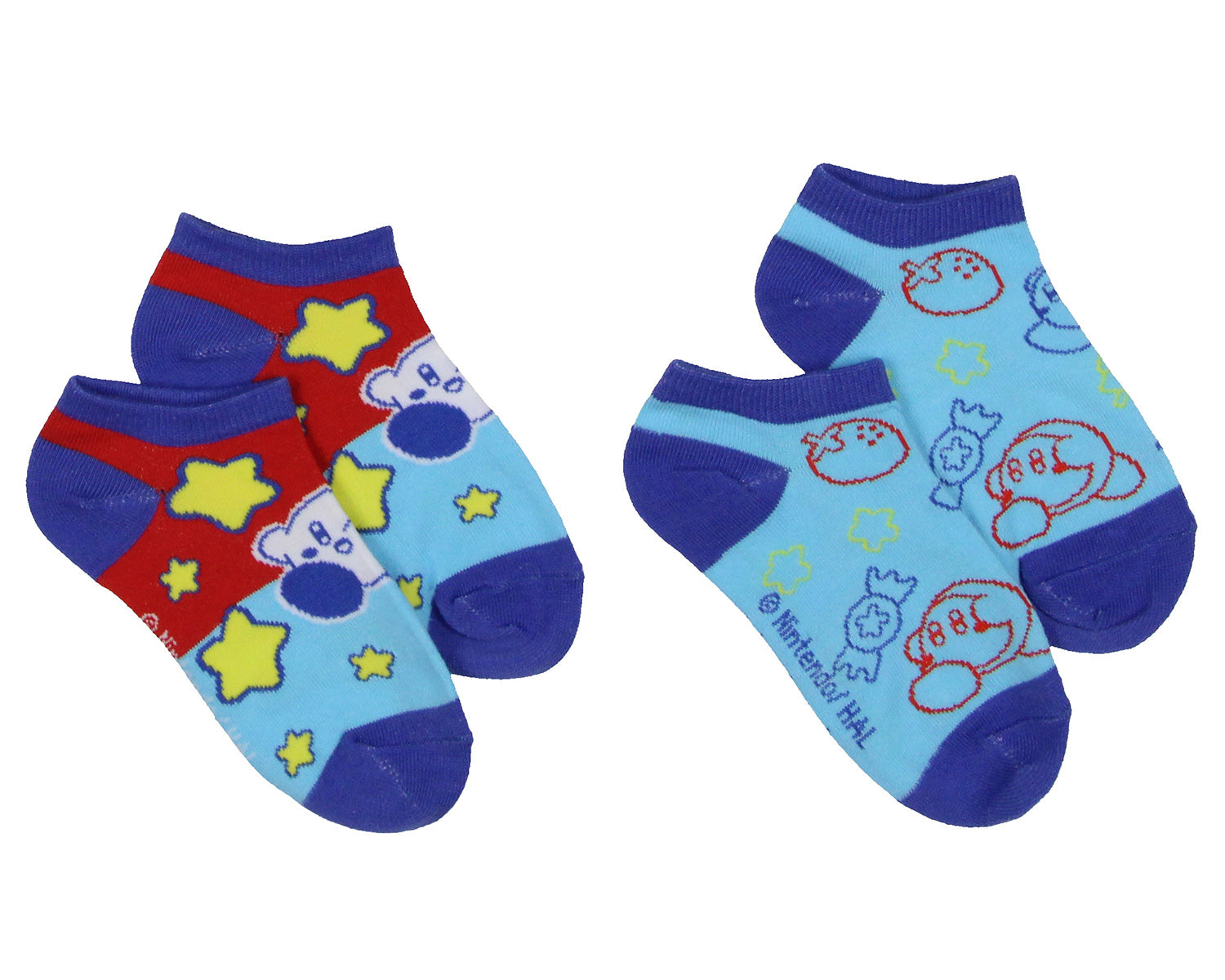 Kirby Character Game Design 6-Pack Youth No Shoe Ankle Socks Size 7-9