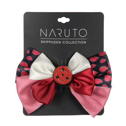 Naruto Shippuden Red Cloud Design Hidden Leaf Charm Alligator Hair Clip Bow - Seven Times Six