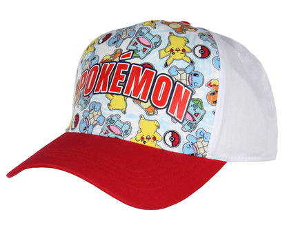 Pokemon Character Collage Sublimated Youth Snapback Trucker Hat OSFM
