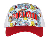Pokemon Character Collage Sublimated Youth Snapback Trucker Hat OSFM